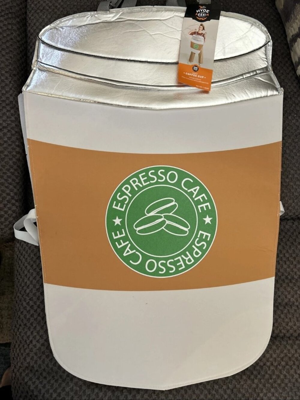 Adult Hyde & EEK To Go Coffee Cup Halloween Costume One Size Espresso Latte NWT